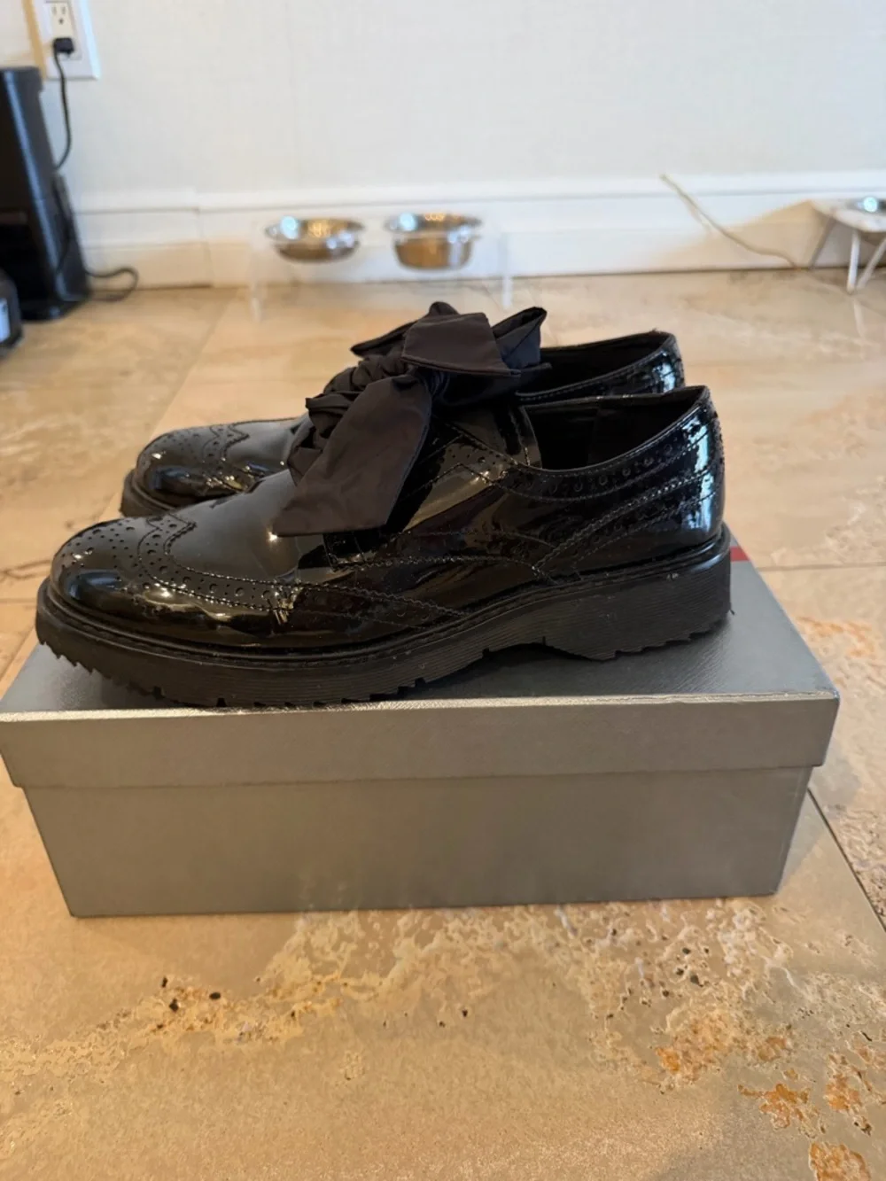 Prada Patent Leather Oxfords - Picture 3 of 8
